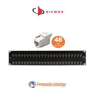 Patch Panel Modular 48 Puertos UltraMAX Cat6 Negro.